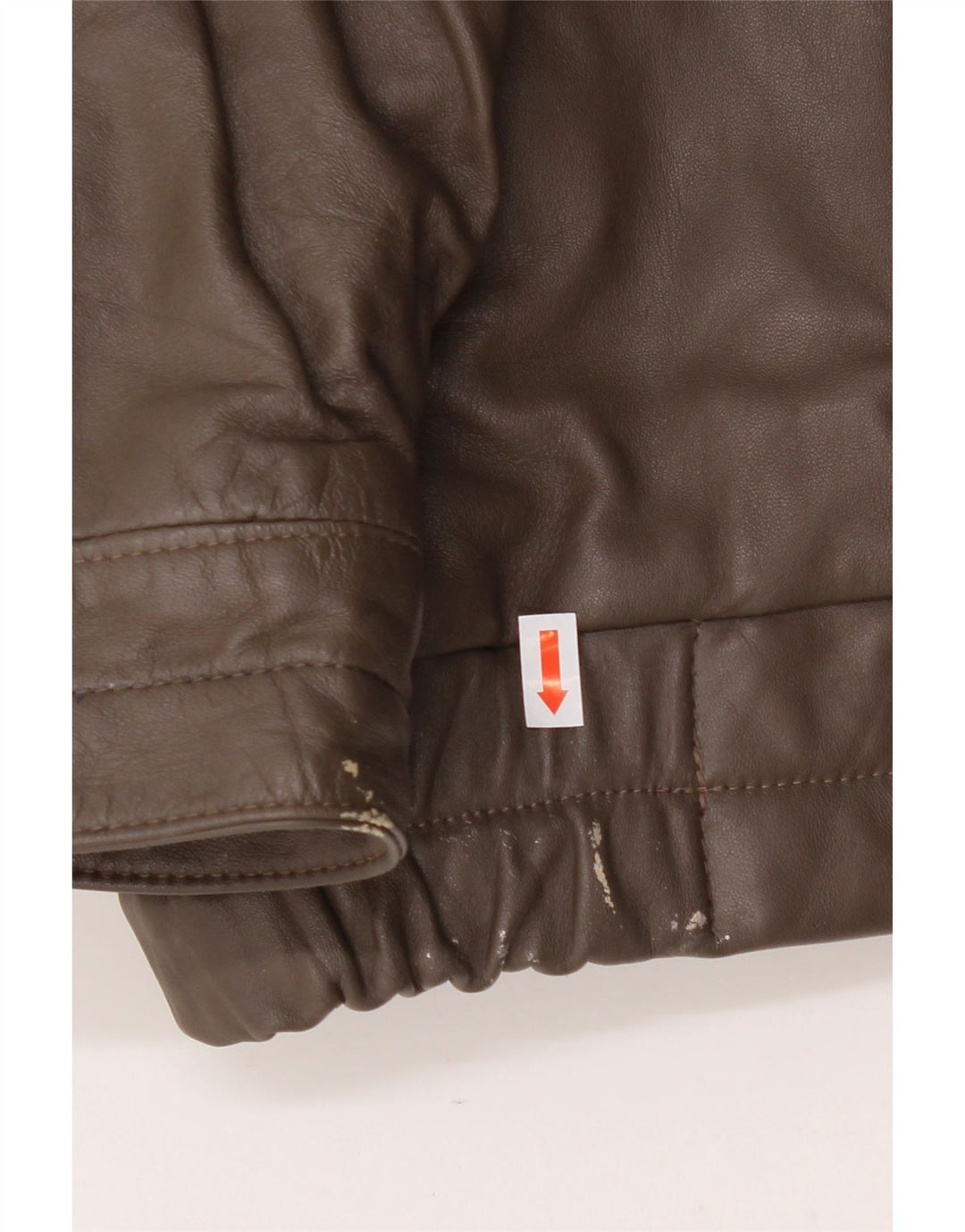 VINTAGE Mens Sherpa Leather Jacket UK 44 2XL Brown Leather Vintage Vintage and Second-Hand Vintage from Messina Hembry 