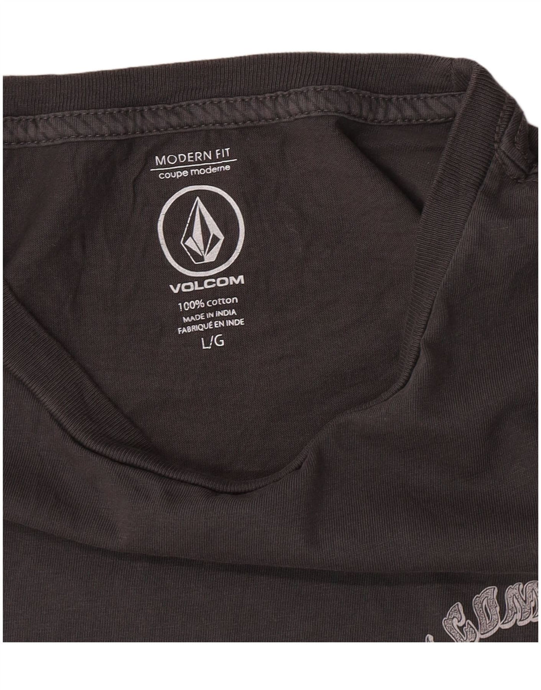 Volcom Herre Modern Fit Grafisk T-Shirt Top Stor Grå Bomuld