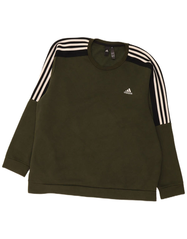 Adidas Herre Sweatshirt Jumper 2XL Khaki Colourblock Bomuld