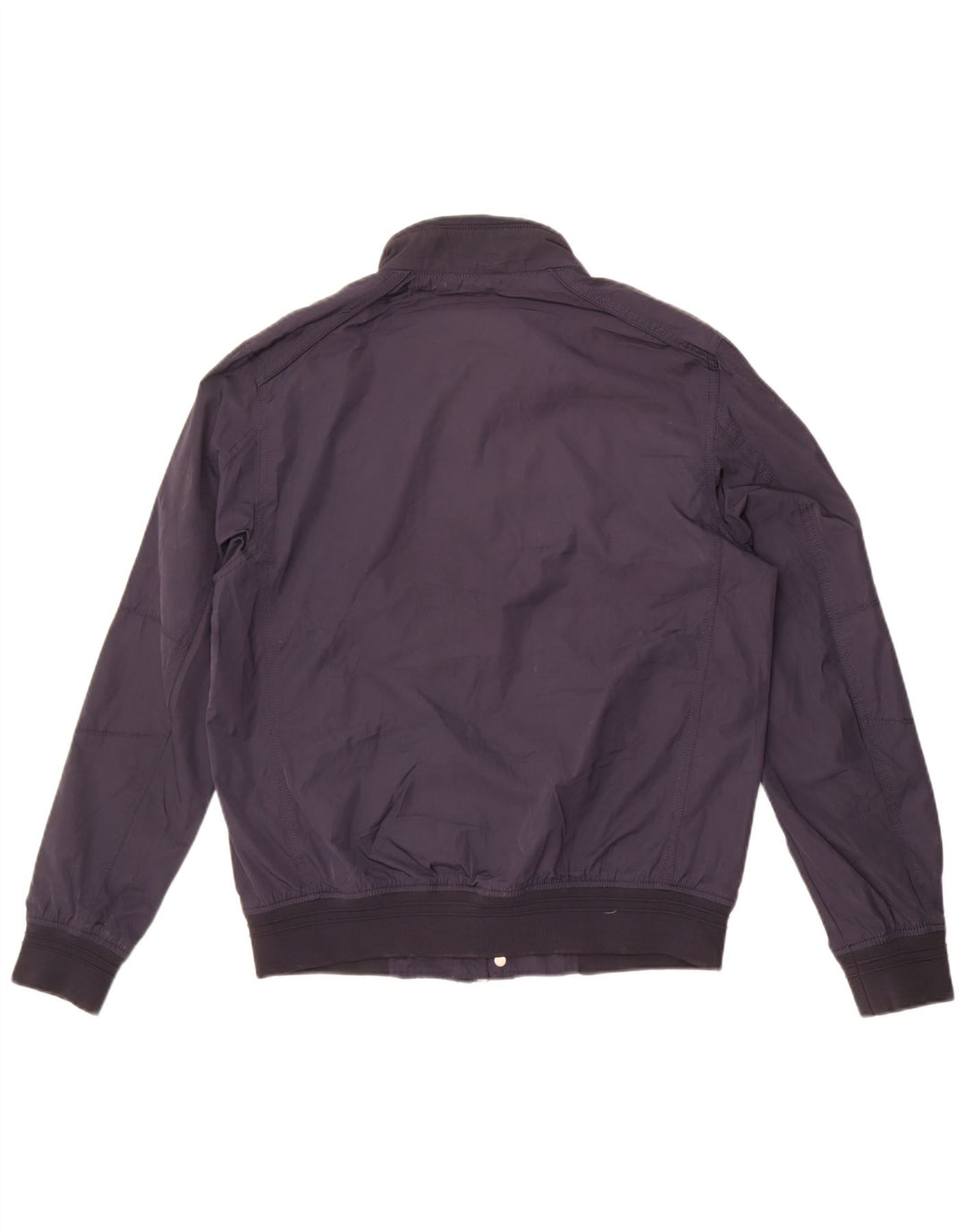 Zara Mens Bomber Jacket UK 40 Large Navy Blue Polyester