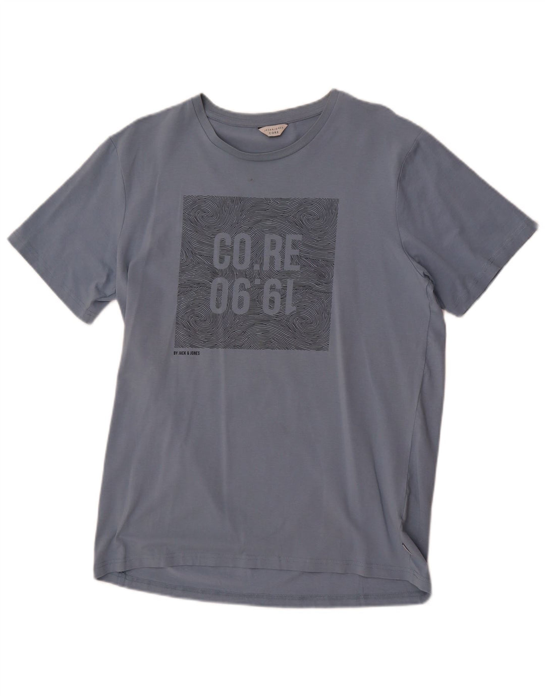 Jack & Jones Herre grafisk T-shirt Top XL Blå Bomuld