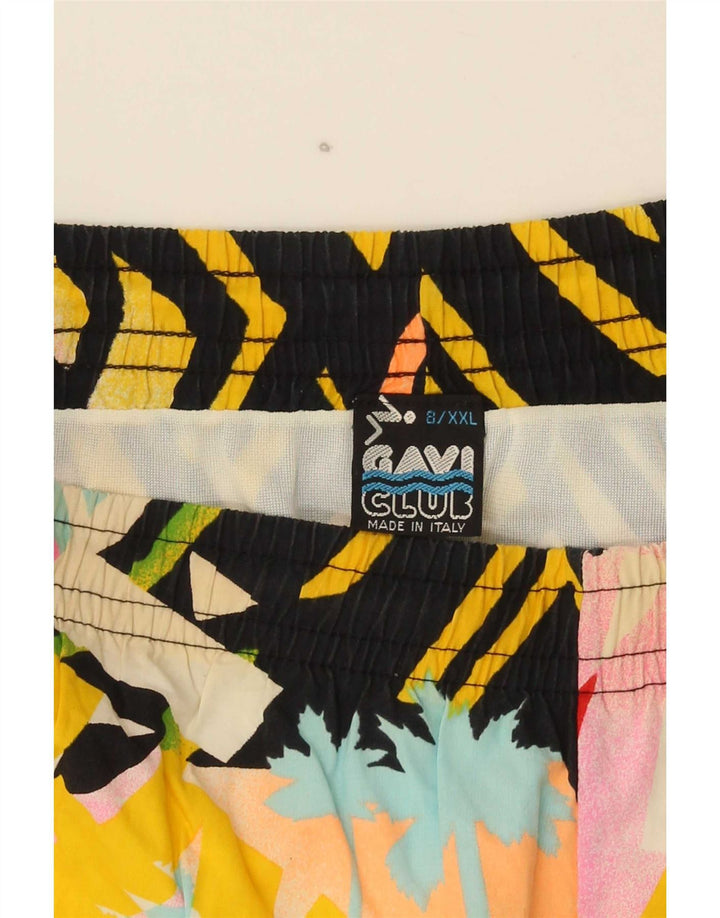 Vintage badeshorts til mænd 2XL flerfarvet geometrisk bomuld
