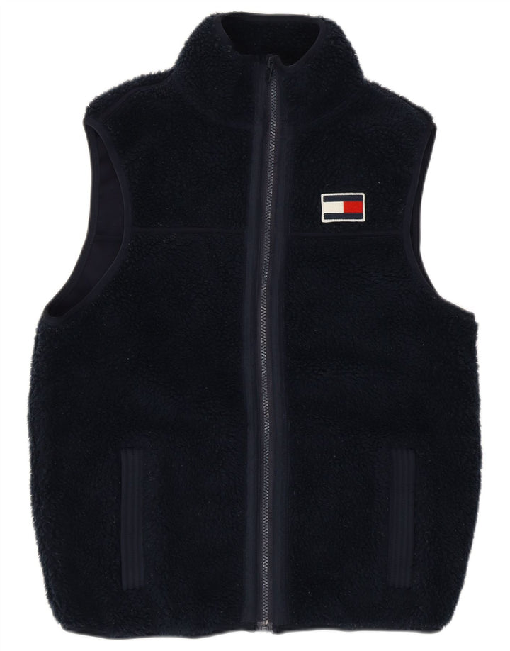 Tommy Hilfiger Dame Fleece Gilet UK 10 Small Navy Blue Polyester