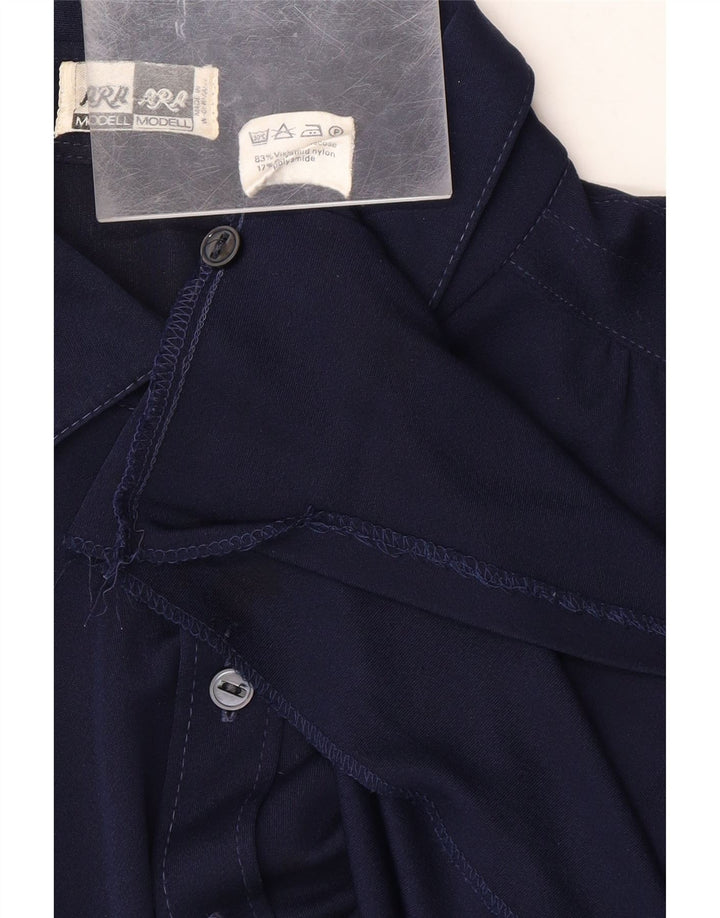 ARA Womens Shirt UK 16 Large Navy Blue Viscose Vintage ARA and Second-Hand ARA from Messina Hembry 
