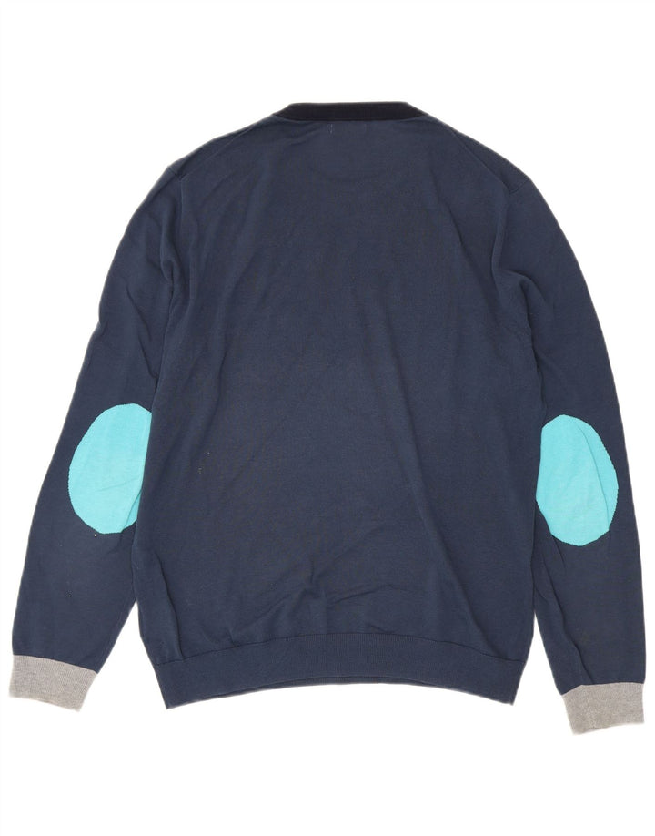 Sun68 Herre rund hals sweater stor marineblå bomuld
