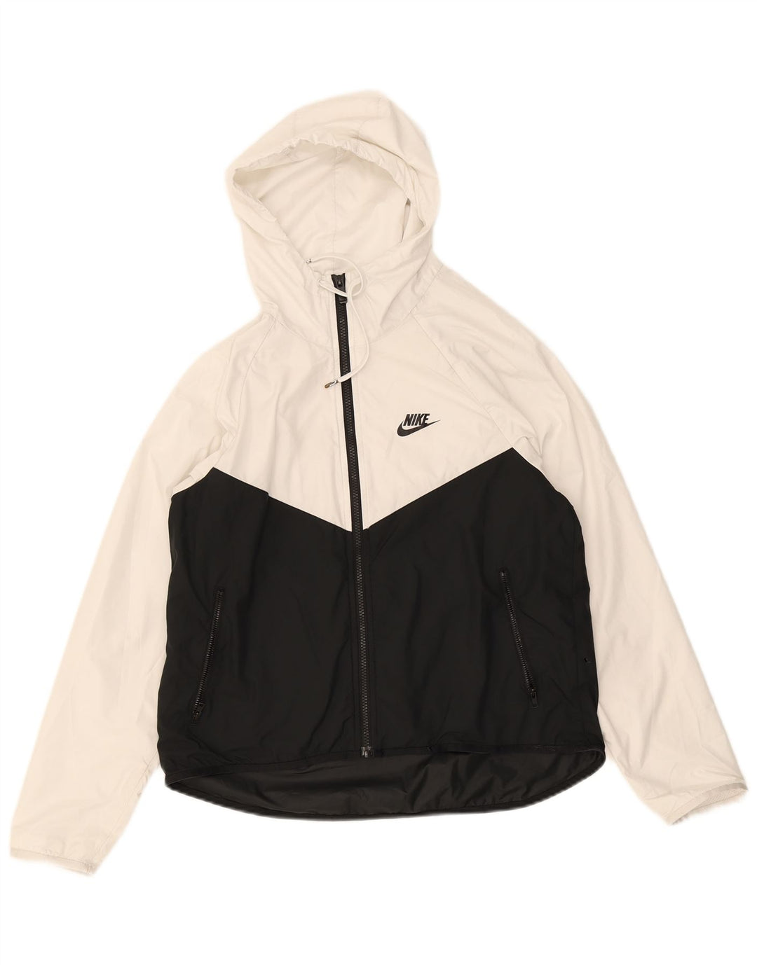 Nike Regnjakke med hætte til mænd UK 36 Small White Colourblock
