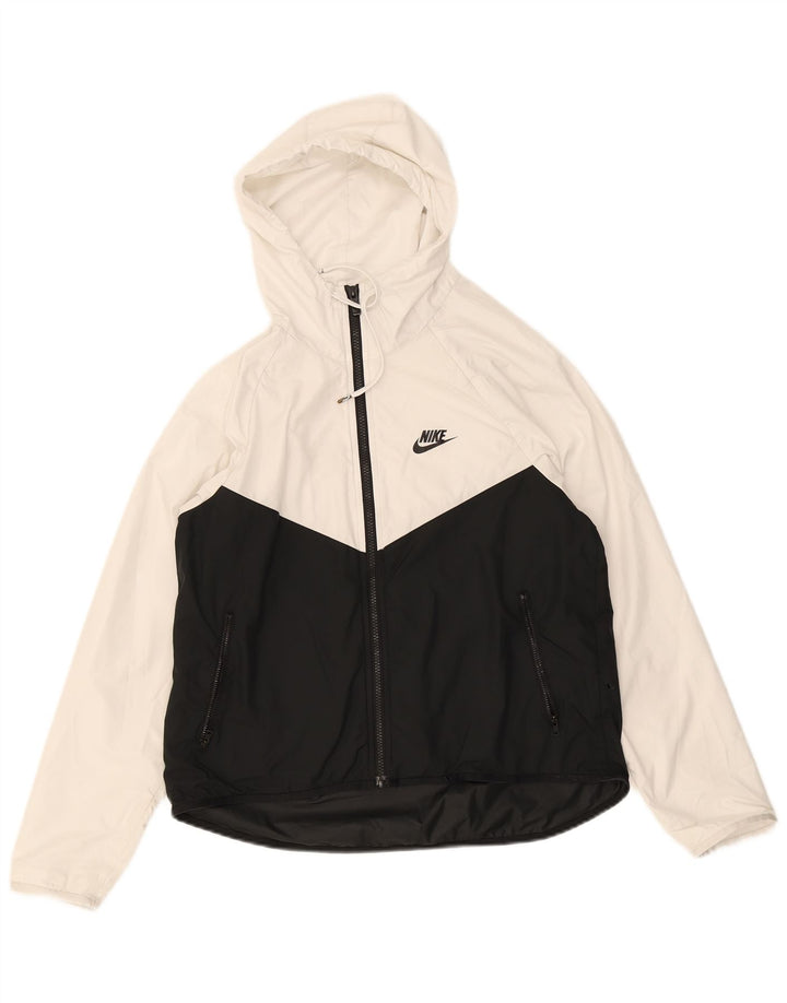 Nike Regnjakke med hætte til mænd UK 36 Small White Colourblock