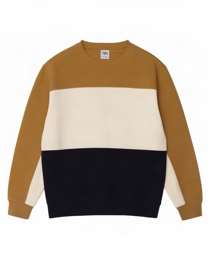 Zara Herre sweatshirt Jumper Medium Flerfarvet Colourblock Bomuld