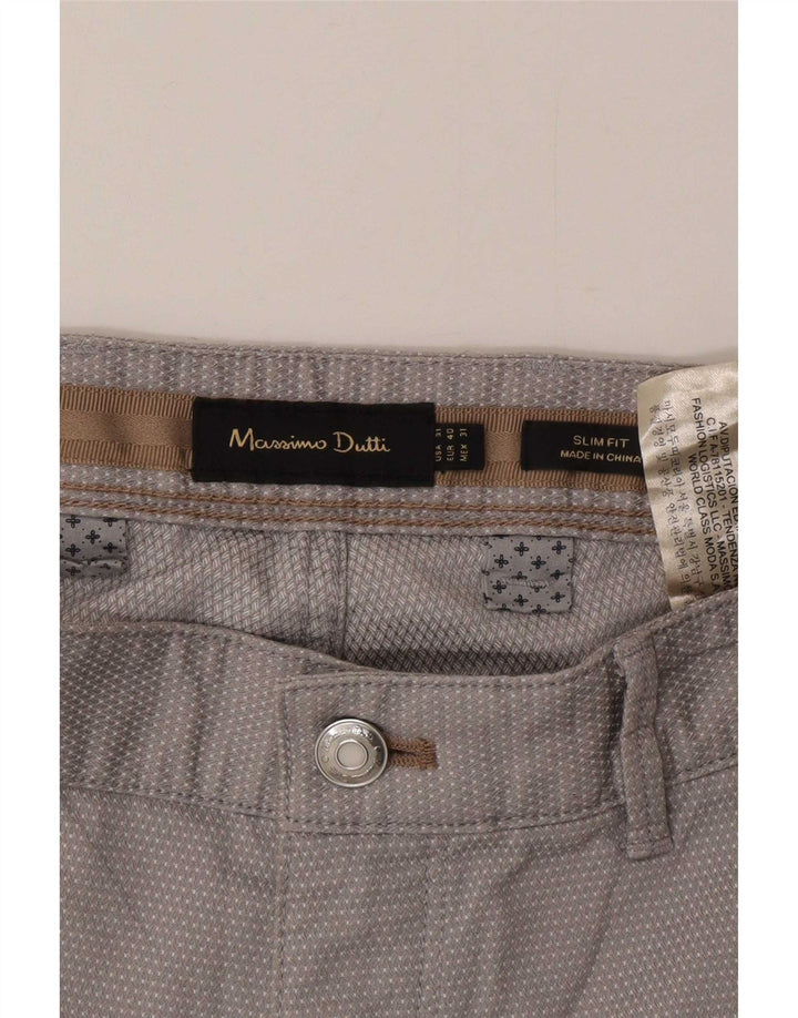Massimo Dutti Herre Chinobukser EU 40 Medium W31 L30 Grå Plettet