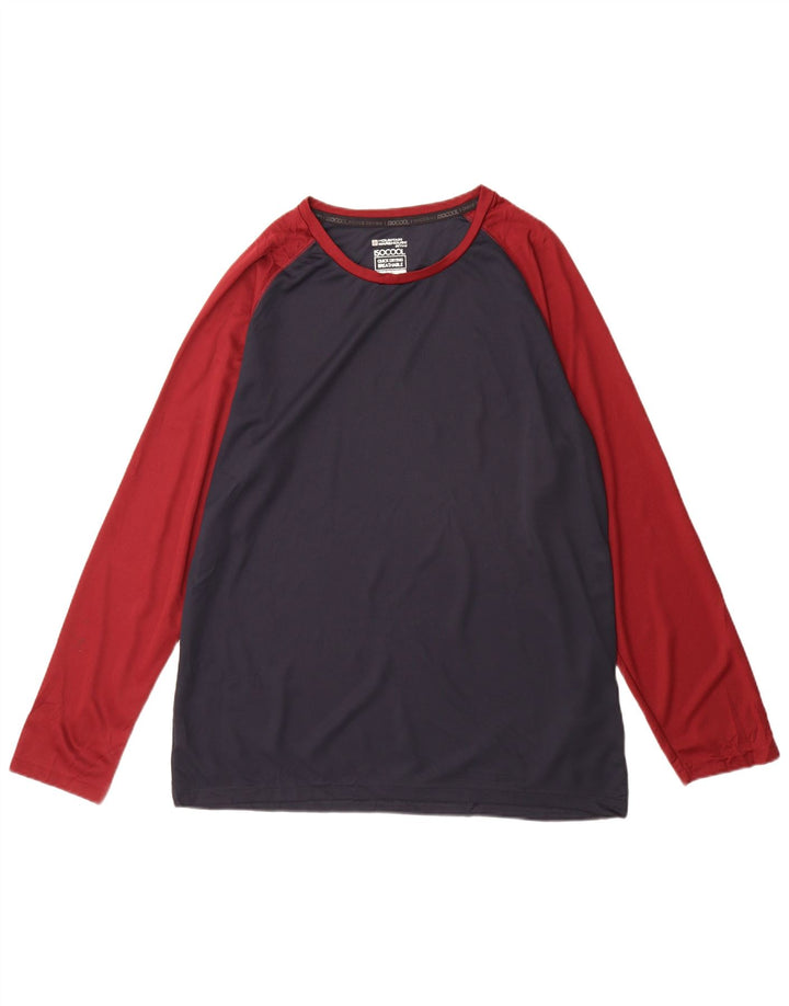 Mountain Warehouse Herre Top Langærmet XL Navy Blue Colourblock Polyester