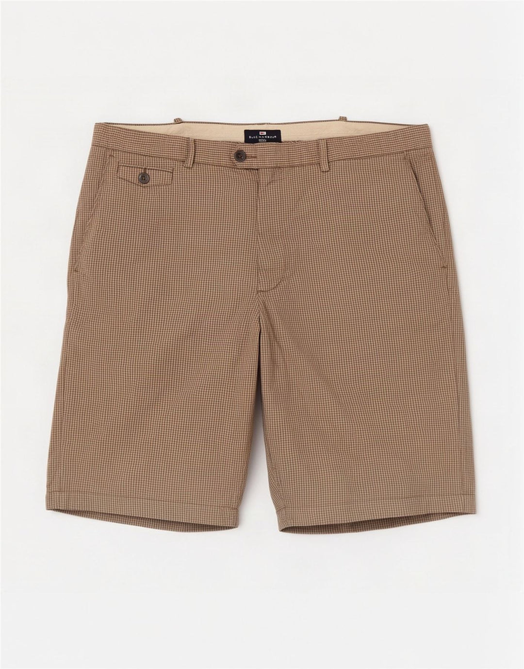 Marks & Spencer Herre Blue Harbor Chino Shorts W40 XL Khaki Gingham Cotton
