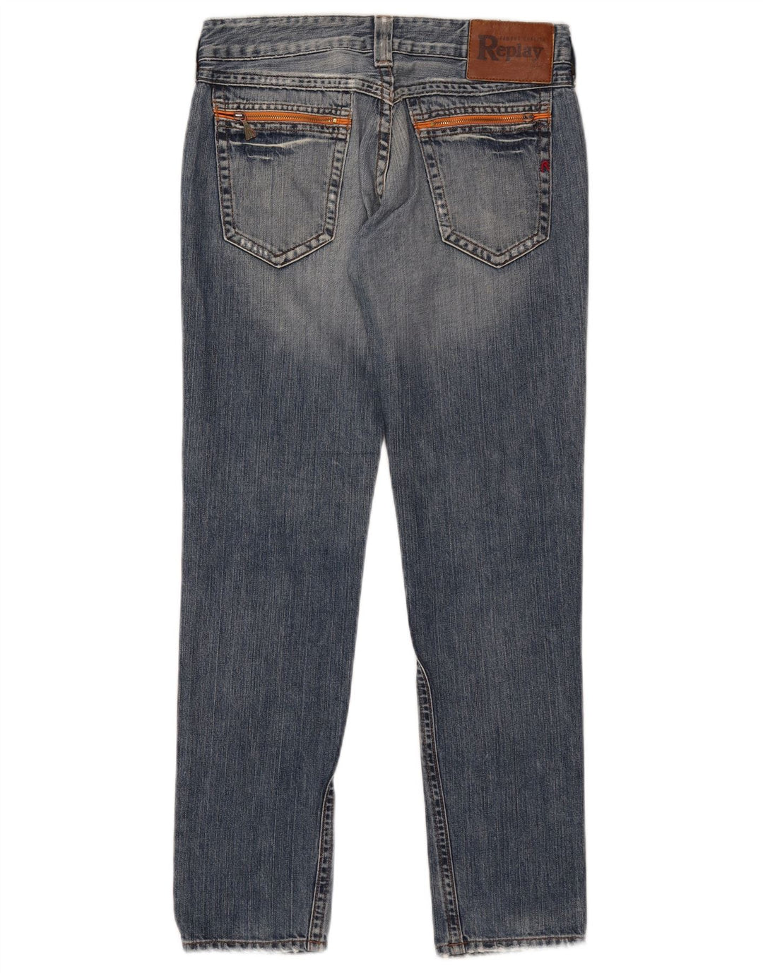Replay Dame Straight Jeans W28 L30 Blå Bomuld
