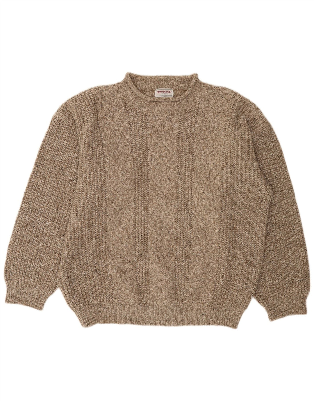 BERTO LUCCI Herre sweater med rund hals XL Gråstribet