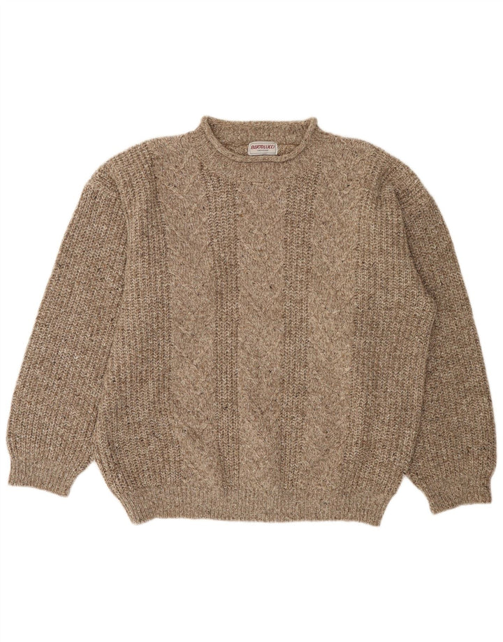 BERTO LUCCI Herre sweater med rund hals XL Gråstribet