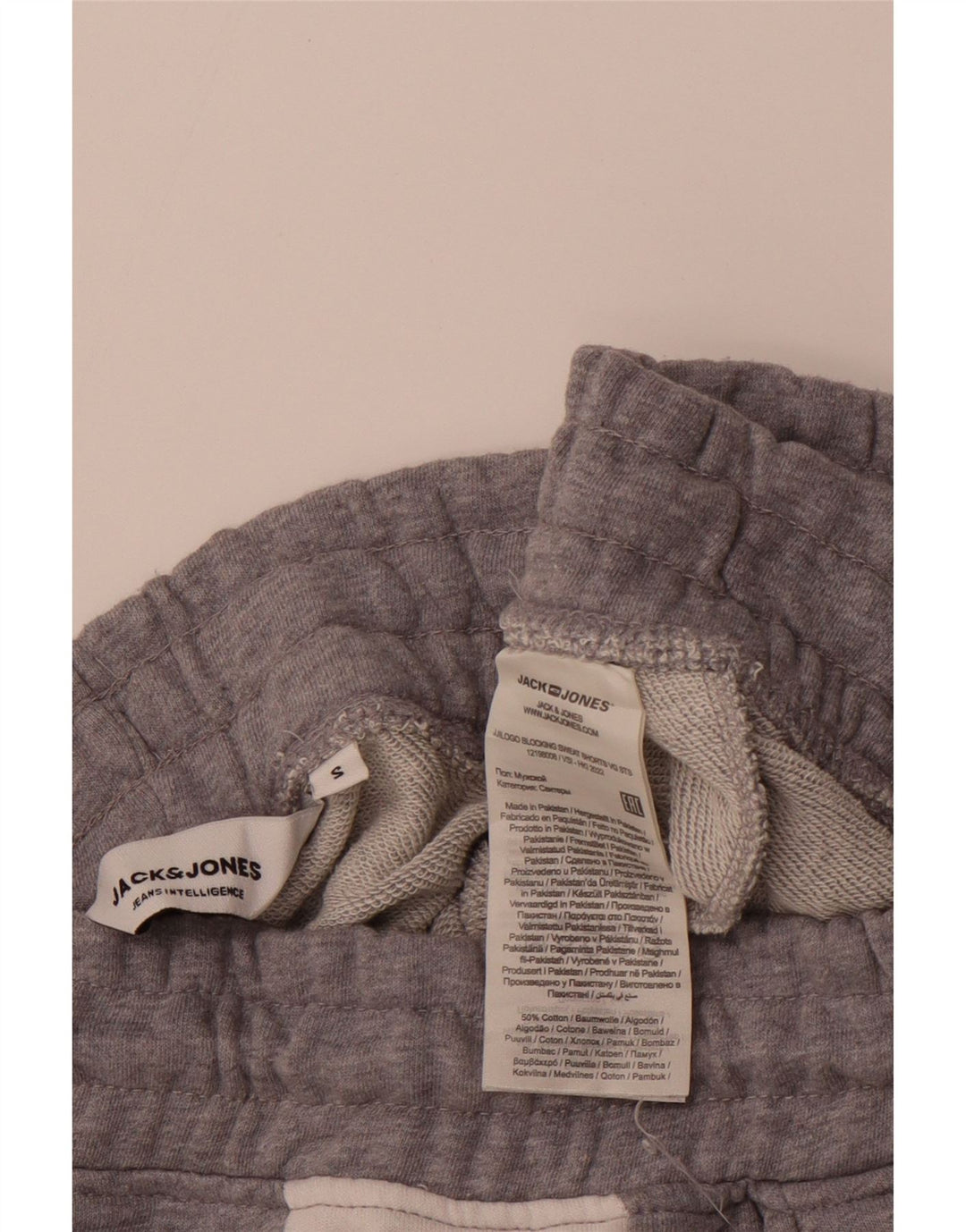 JACK & JONES Grafiske sportsshorts til mænd Små grå Colourblock Bomuld