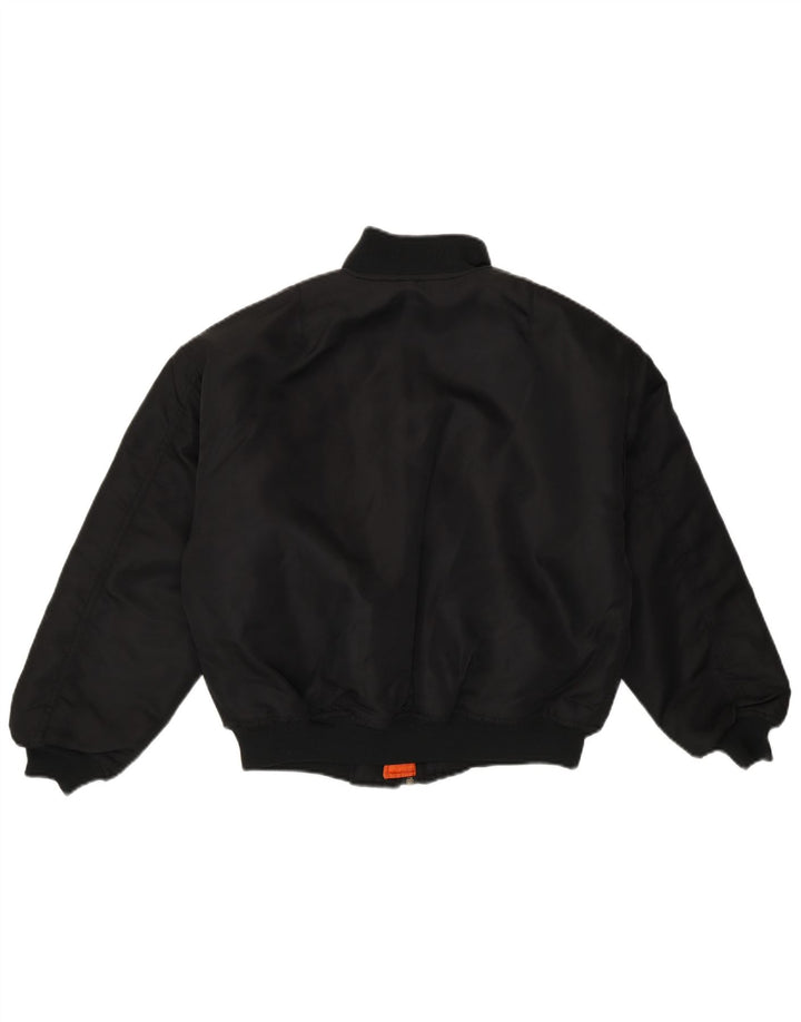 Uniform Boys Loose Fit Flight Aviator Jacket 9-10 År Sort Nylon Retro