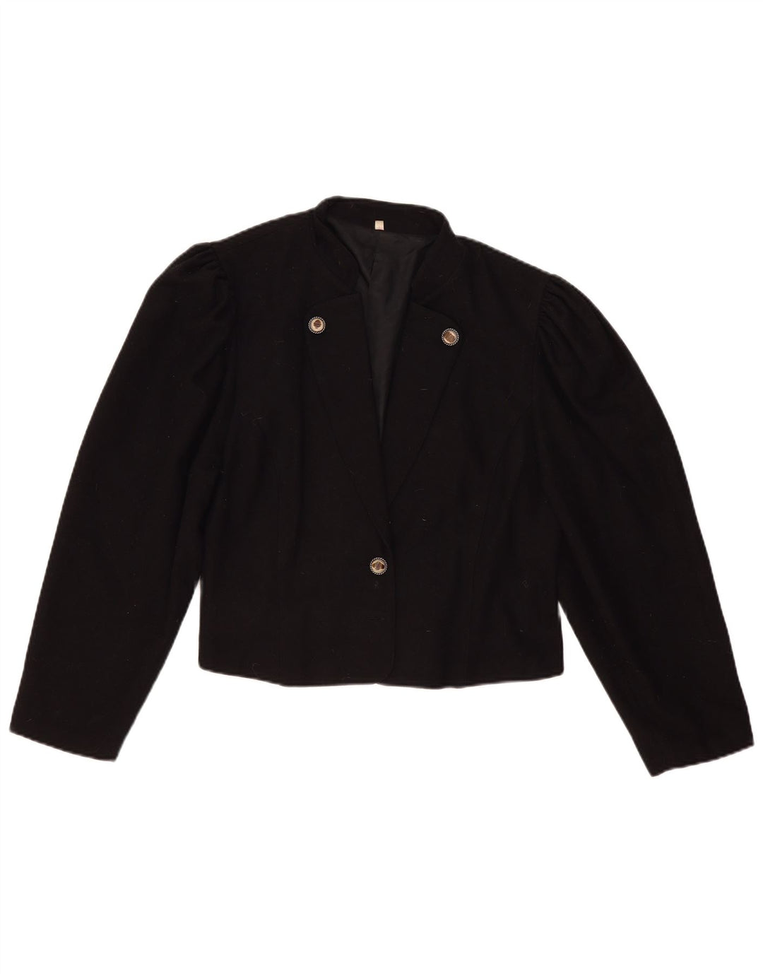 Vintage Dame 1 Knap Blazer Jakke IT 44 Medium Sort Uld