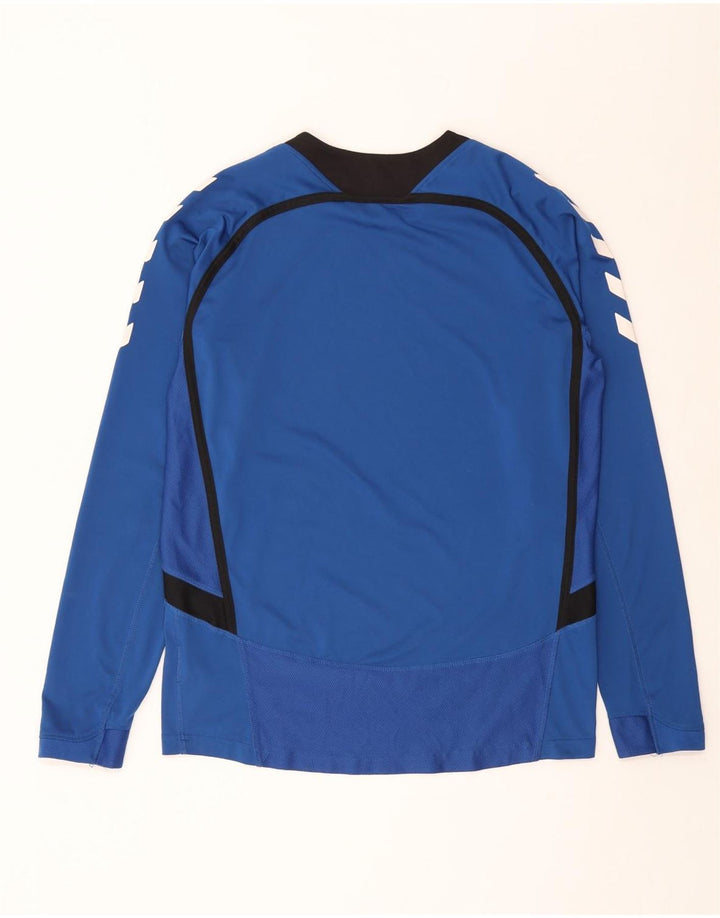 Hummel Herre Grafisk Top Langærmet Medium Blue Polyester Sports