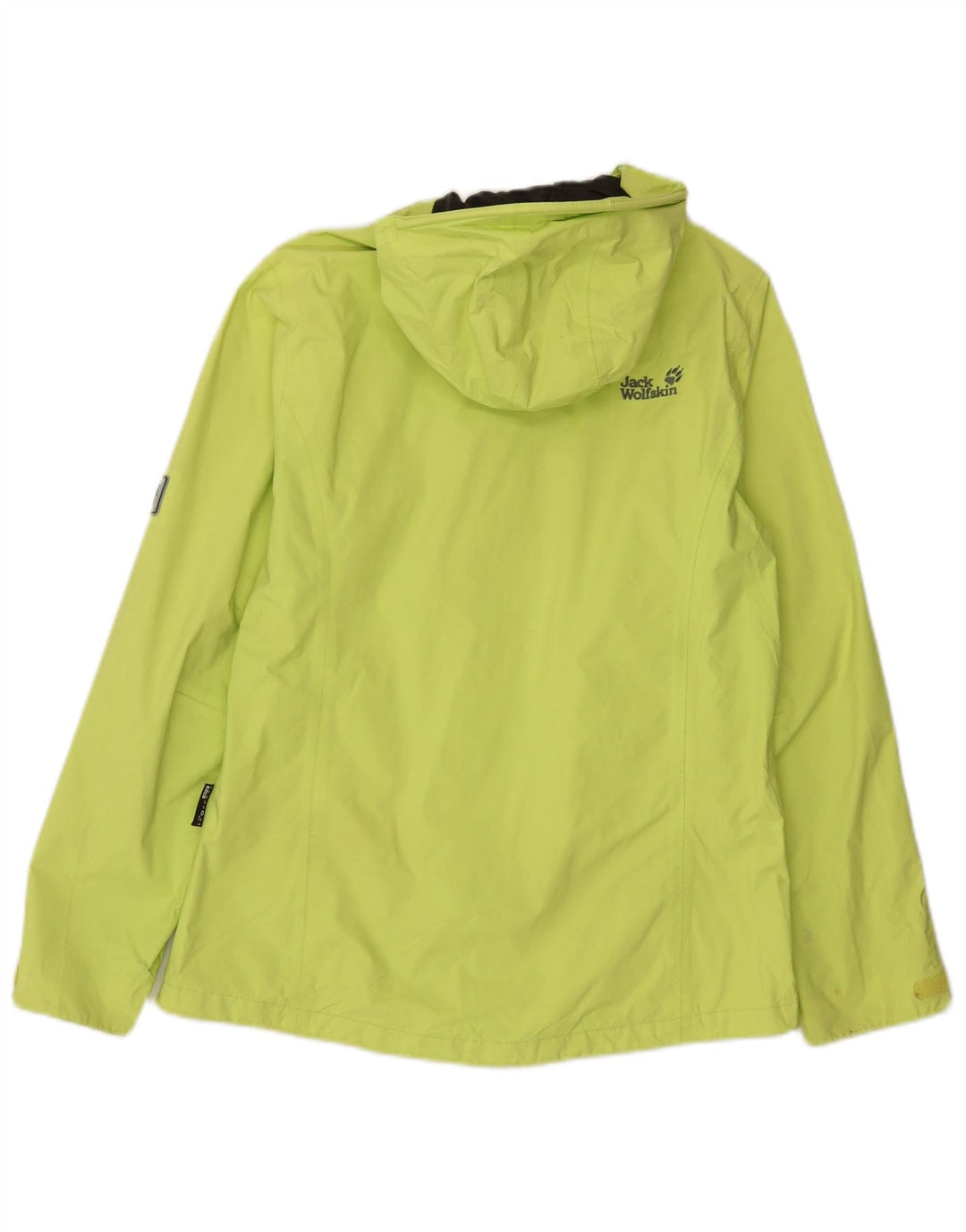 Jack Wolfskin Regnjakke med hætte til kvinder UK 12/14 Medium Green Polyamid