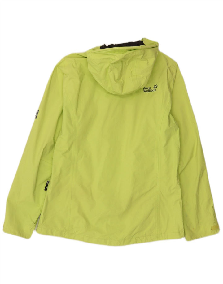 Jack Wolfskin Regnjakke med hætte til kvinder UK 12/14 Medium Green Polyamid