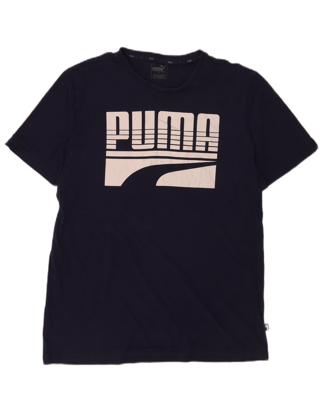 Puma Herre Grafisk T-Shirt Top Stor Marineblå