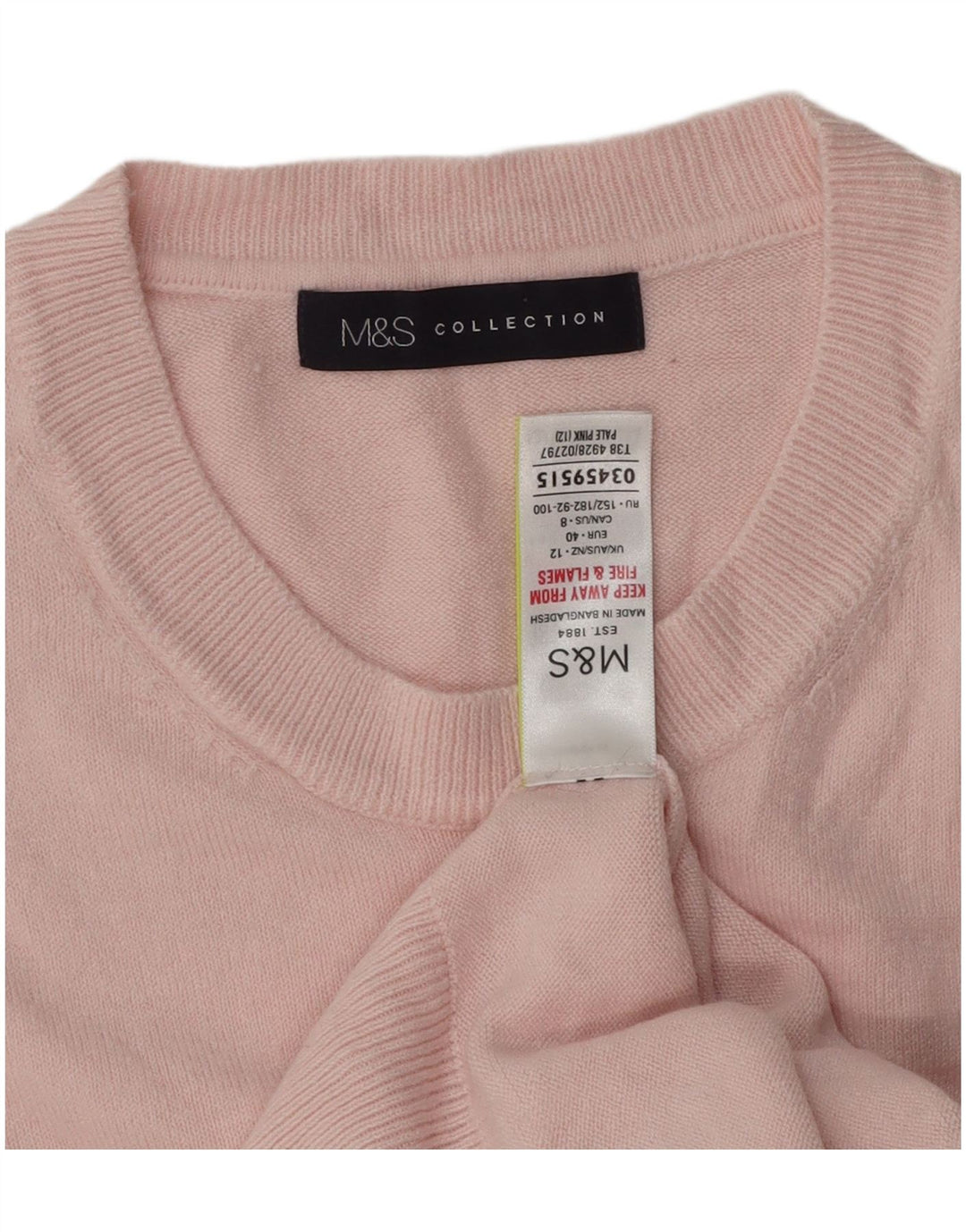 Marks & Spencer Dame sweater med rund hals DK 12 Medium Pink