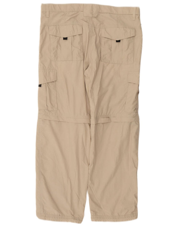 Marks & Spencer Herre Straight Cargo Bukser W36 L29 Beige Bomuld