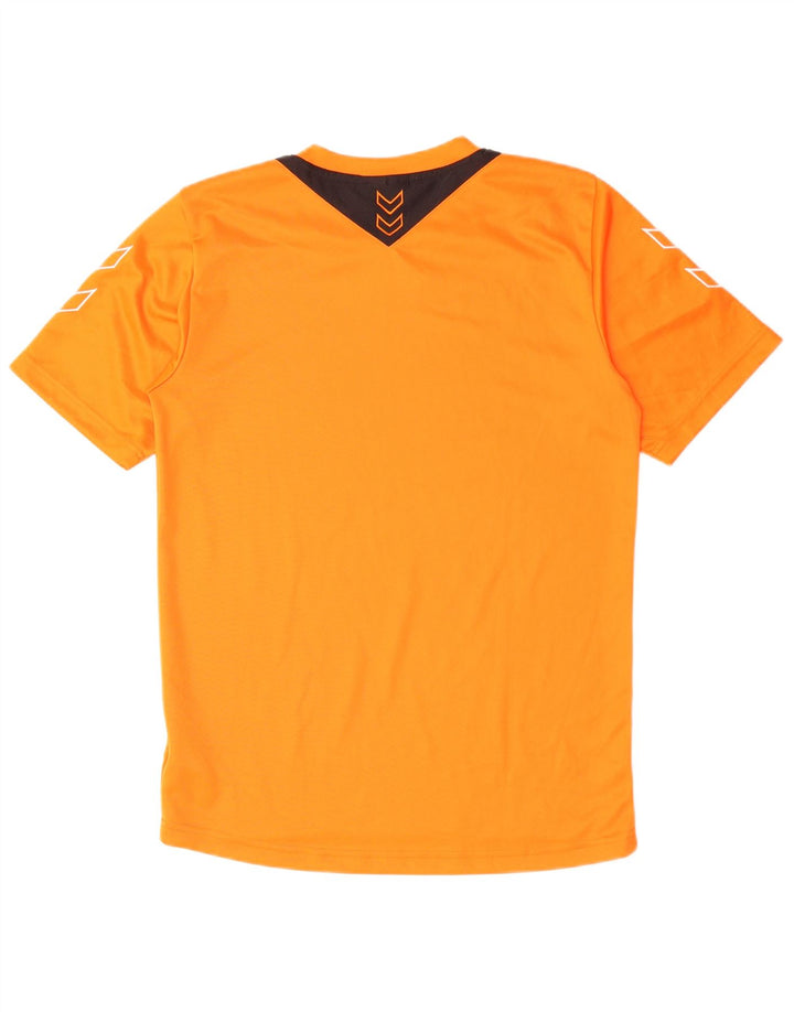 HUMMEL Herre grafisk T-shirt Top Lille Orange Colourblock Polyester