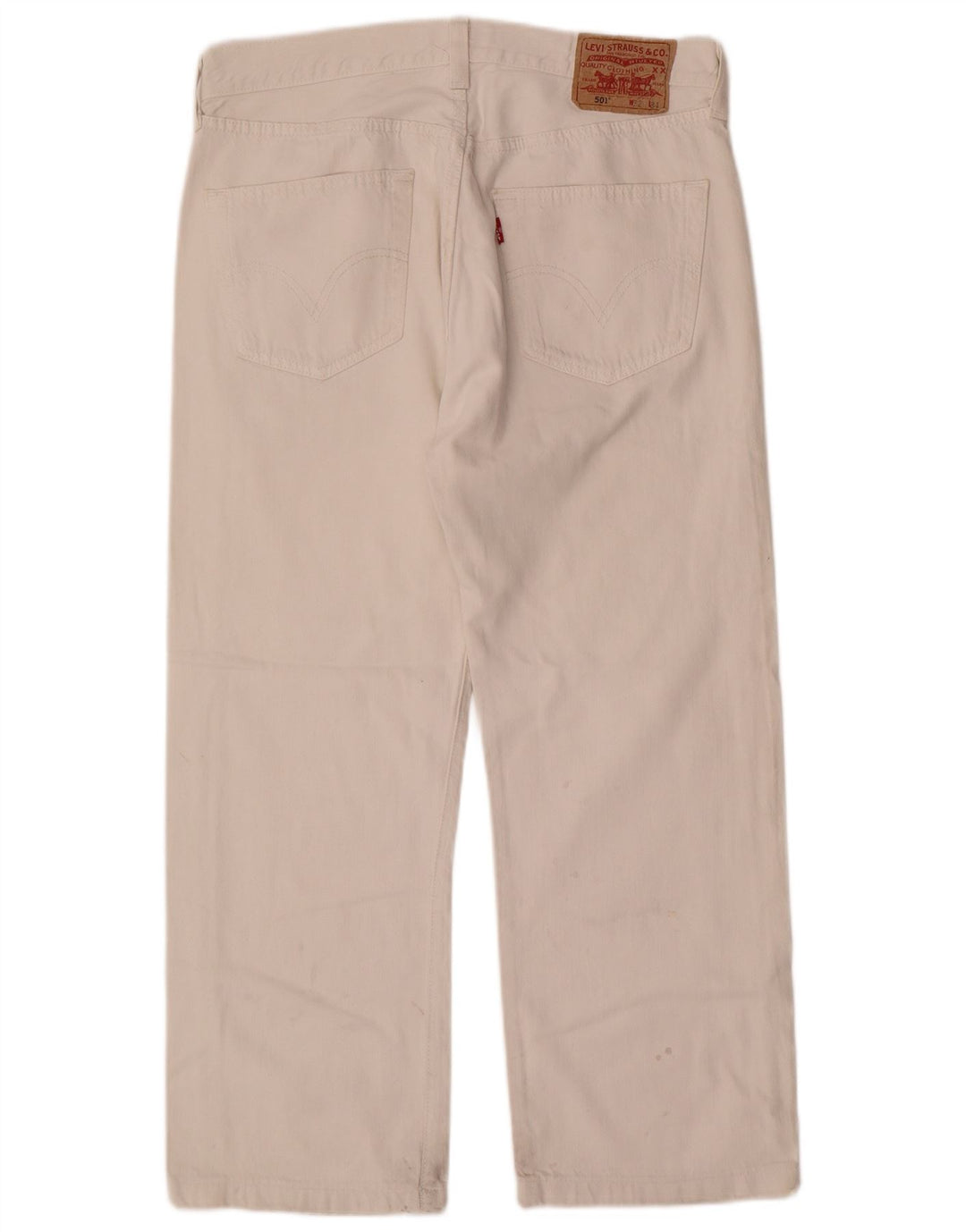 Levi's Herre 501 lige jeans W32 L26 hvid bomuld