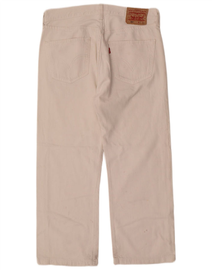 Levi's Herre 501 lige jeans W32 L26 hvid bomuld