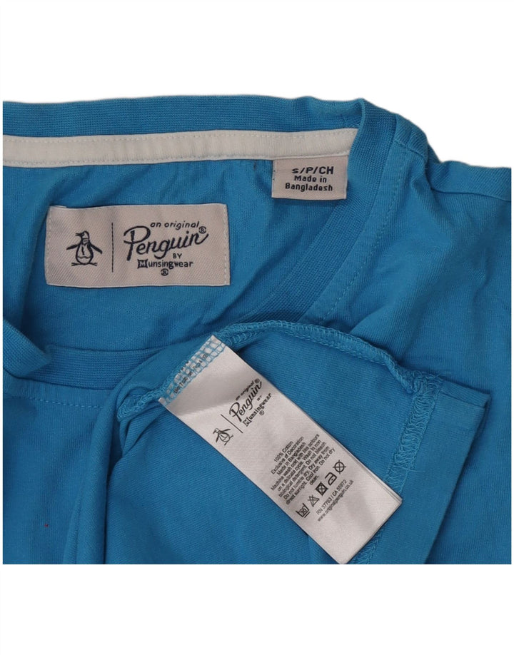 Penguin Herre T-Shirt Top Lille Blå Bomuld