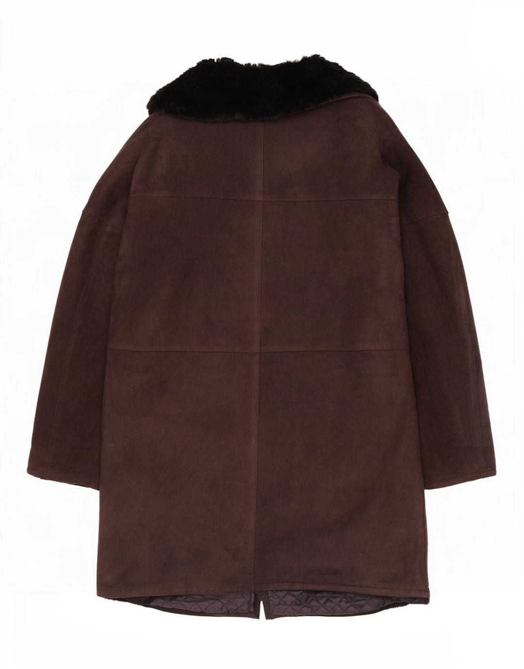 Vintage Dame Open Shearling Jacket UK 12 Medium Brown