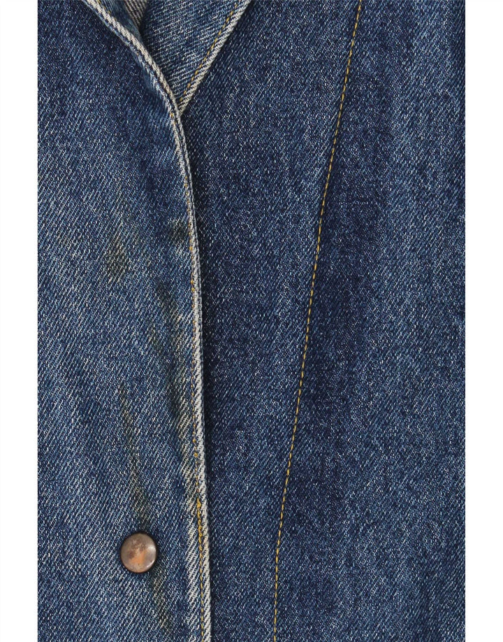 Vintage Dame Oversized 2 Button Denim Blazer Jacket UK 18 XL Blå