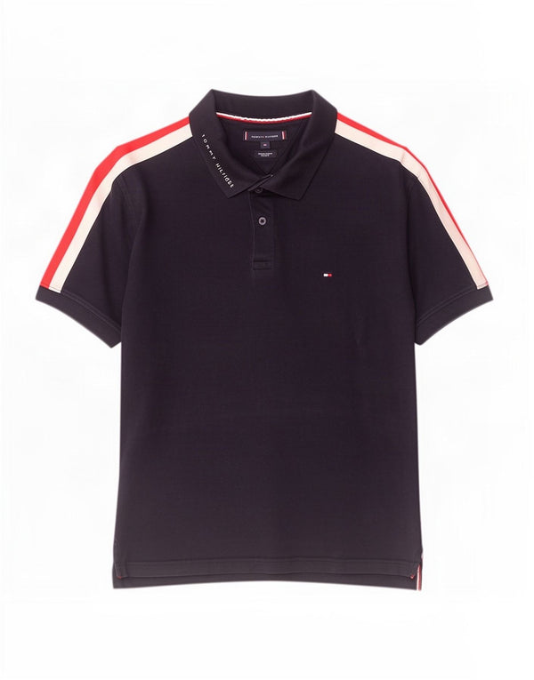 Tommy Hilfiger Herre Regular Fit Polo Shirt XL Navy Blue Colourblock Bomuld