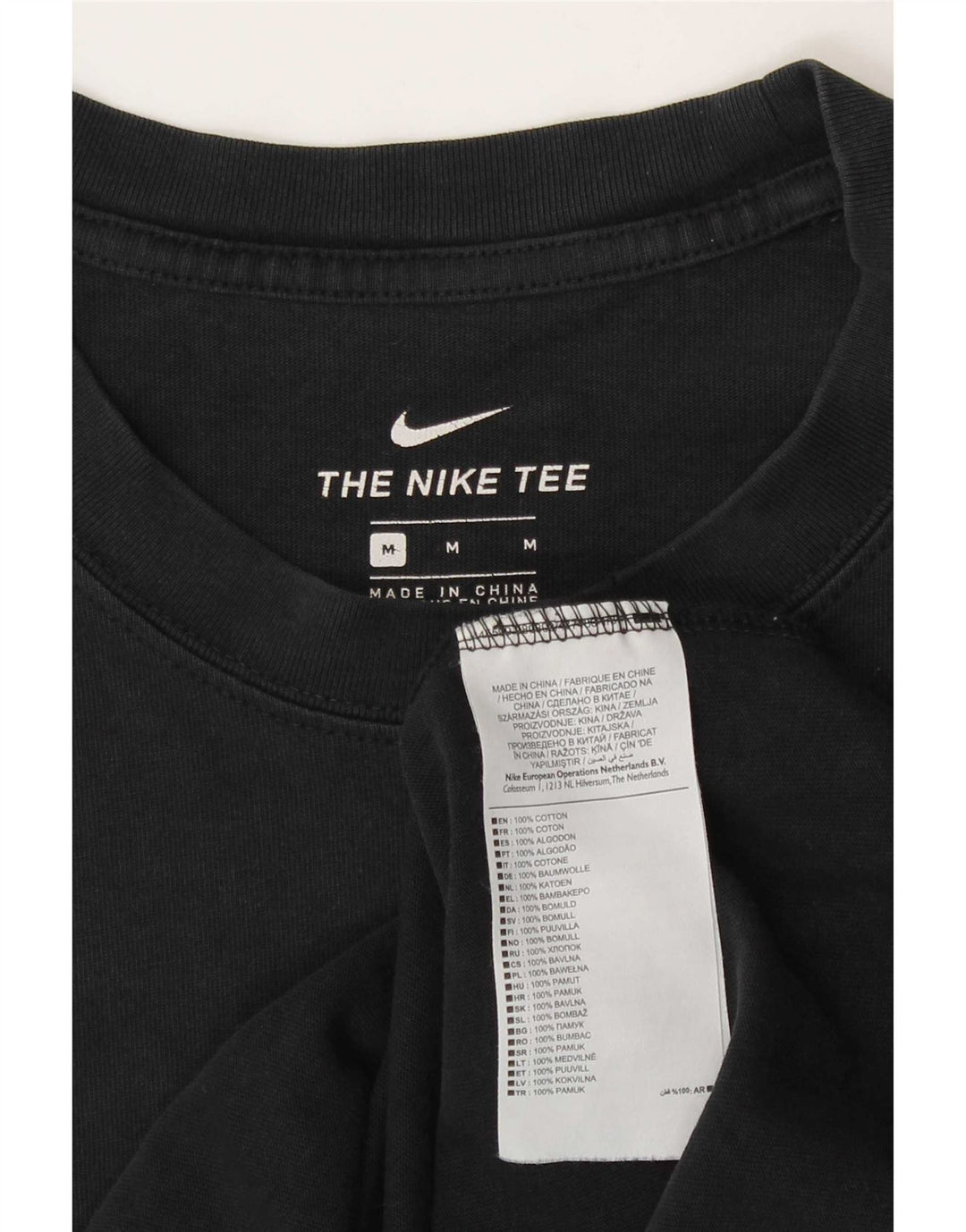 Nike Herre grafisk T-shirt Top Medium Sort Bomuld