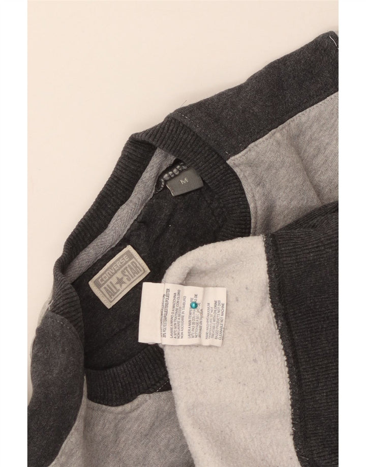 Converse Graphic Sweatshirt Jumper UK 14 Medium Grey Colourblock