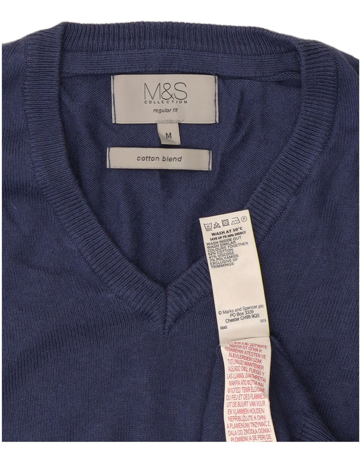 Marks & Spencer Herre Regular Fit V-hals sweater Medium Navy Blue