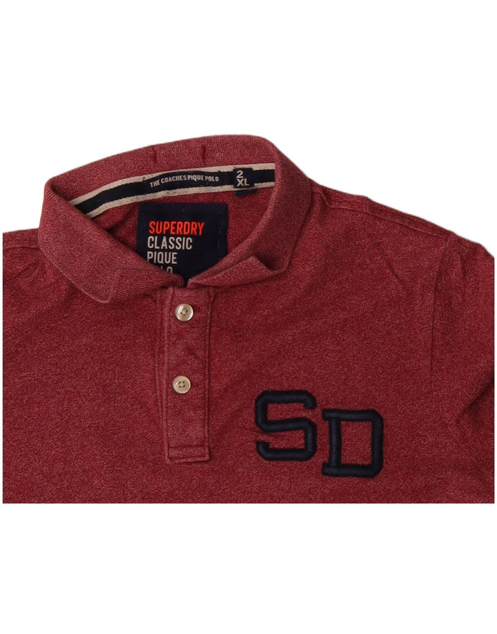 SUPERDRY Poloshirt med klassisk pasform til mænd 2XL rød bomuld