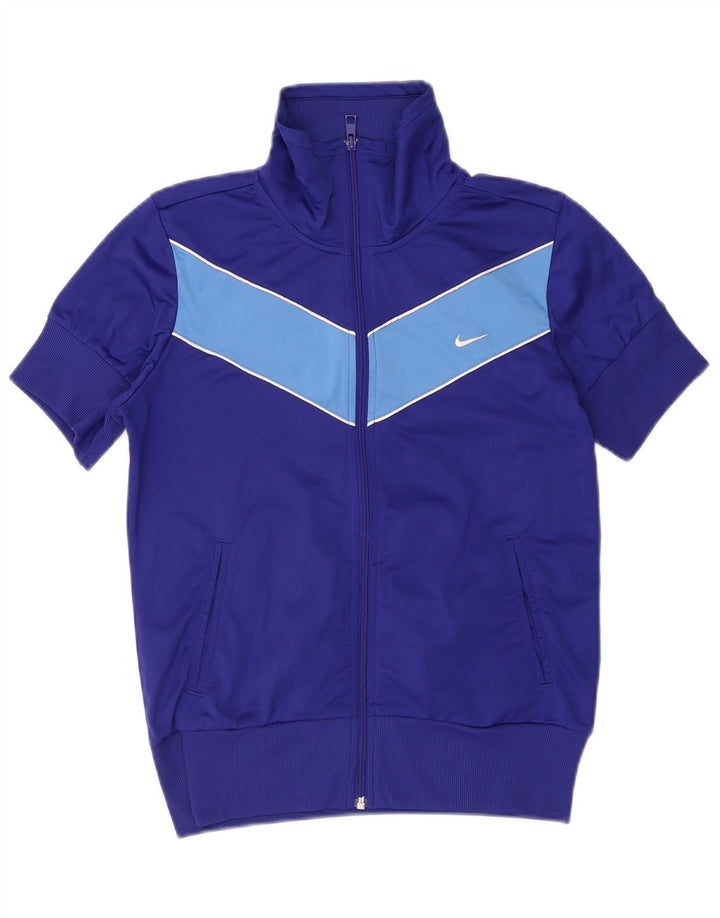 Nike træningsdragt topjakke til kvinder UK 14 Medium Navy Blue Colourblock