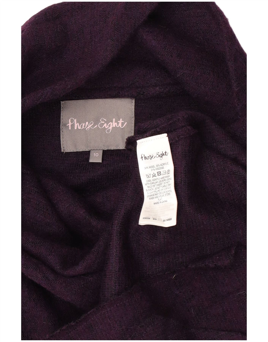 Phase Eight Womens Longline Oversized Cardigan Sweater UK 10 Small Purple