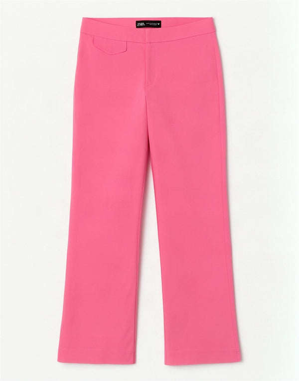Zara Lige Casual Bukser til kvinder XS W24 L25 Pink Bomuld