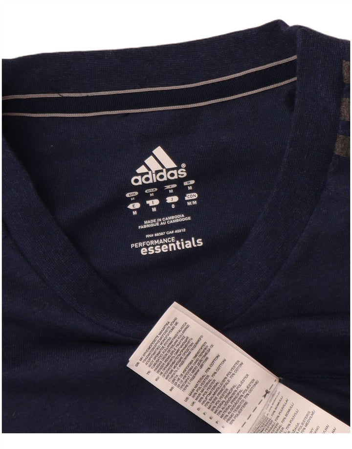 Adidas Herre Climalite T-Shirt Top Medium Marineblå Bomuld