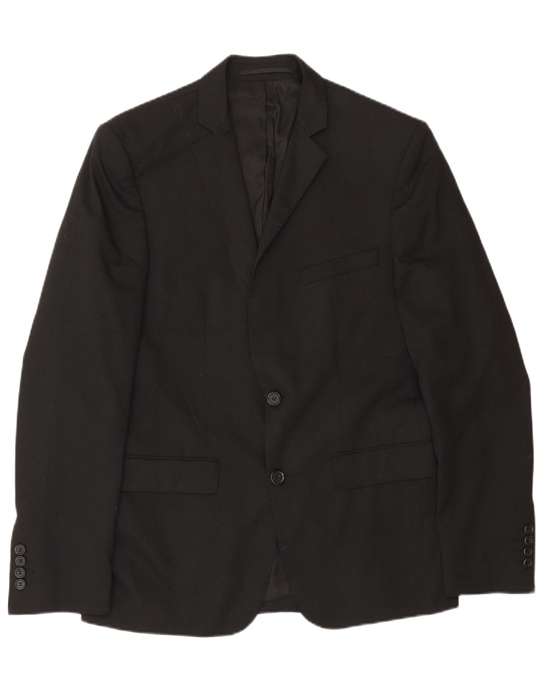 Zara Herre 2-knaps blazerjakke EU 46 Lille sort polyester