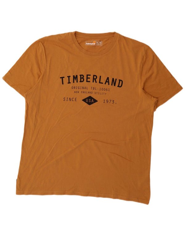 Timberland Herre Regular Fit grafisk T-shirt top XL gul bomuld