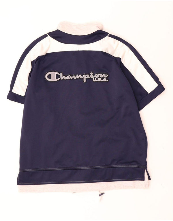 Champion drenge træningsdragt topjakke 11-12 år Large Navy Blue Colourblock