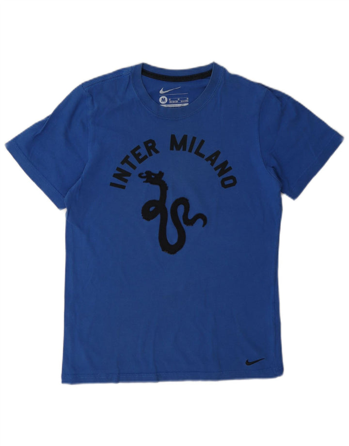 Nike Boys Inter Milan Grafisk T-shirt Top 10-11 år Medium Blå Bomuld