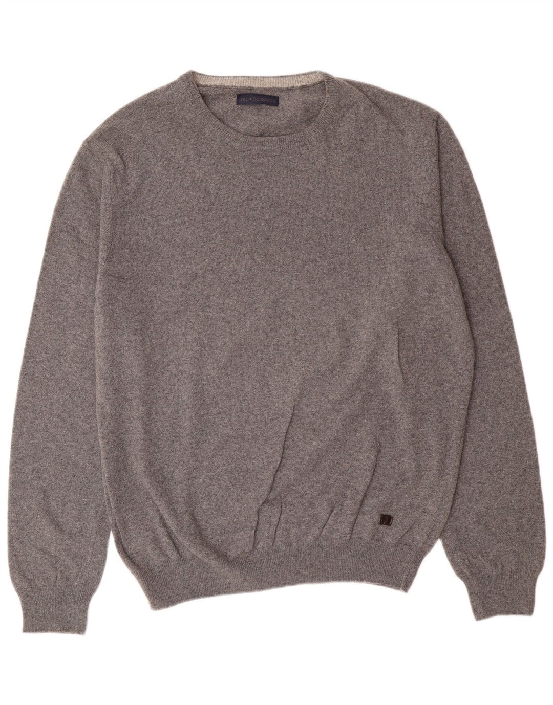 Trussardi Herre Crew Neck Jumper Sweater 2XL Grå Uld