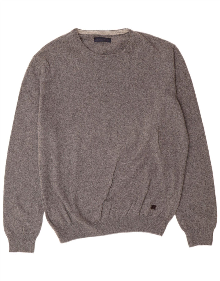 Trussardi Herre Crew Neck Jumper Sweater 2XL Grå Uld