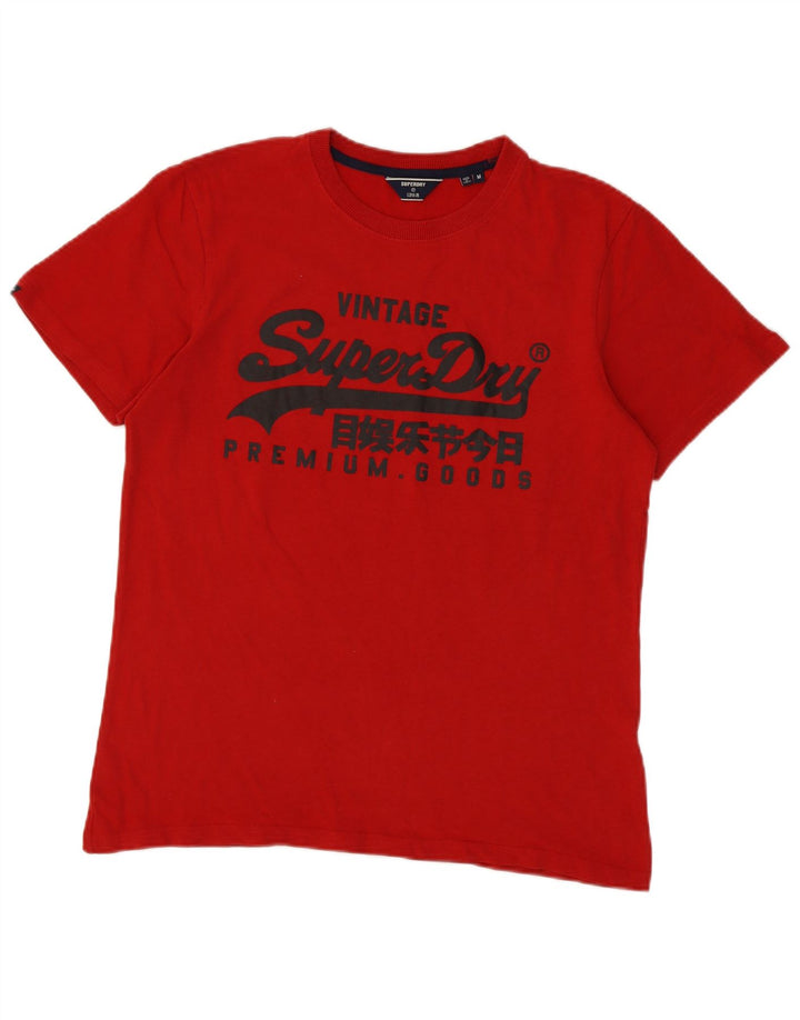 SUPERDRY Herre grafisk T-shirt Top Medium Rød Bomuld
