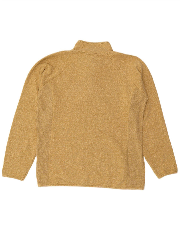 Weird Fish Herre Button Neck Sweatshirt Jumper Large Gul Flecked
